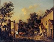 unknow artist, European city landscape, street landsacpe, construction, frontstore, building and architecture. 288